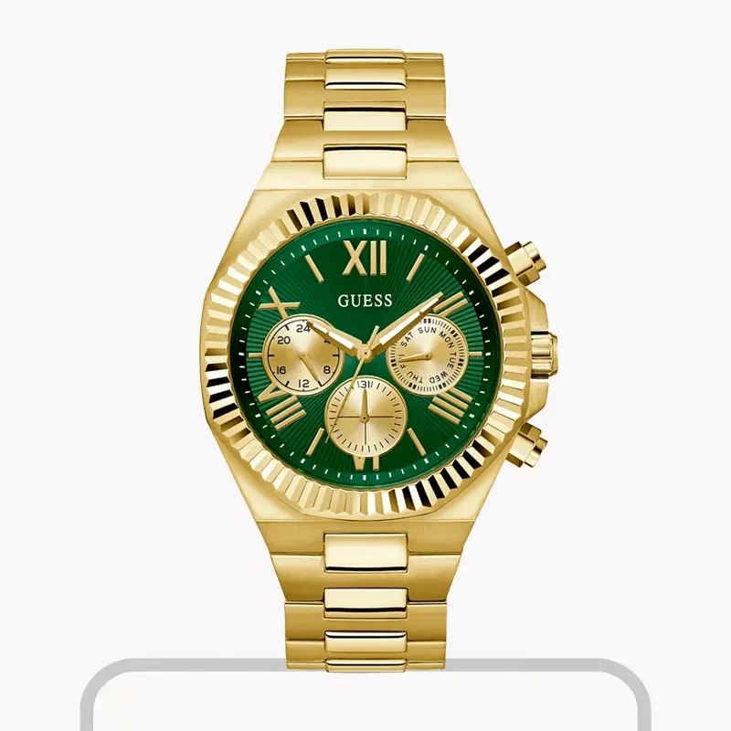 Guess Equity Green Dial Gold-tone Men’s Watch- GW0703G2